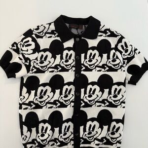 Disney Black and White Mickey Mouse Shirt